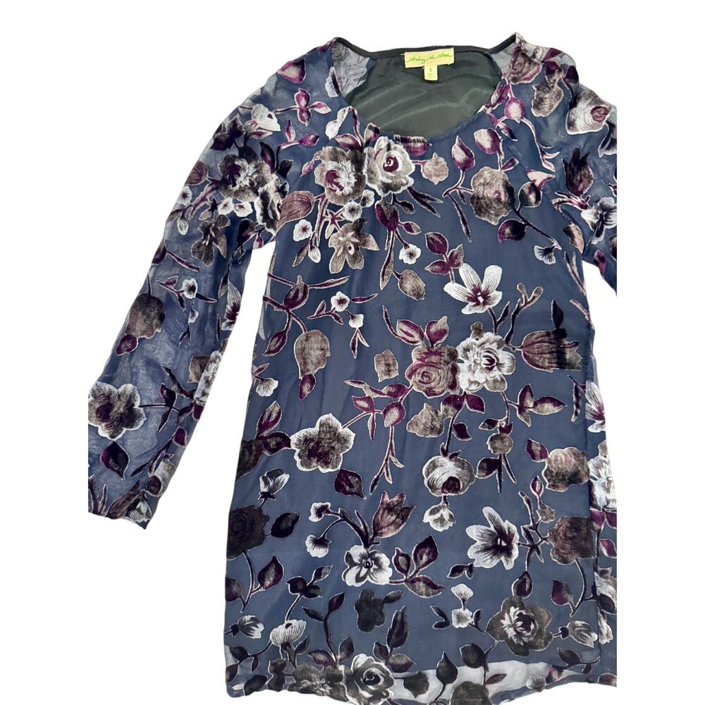 UO Burnout Velvet Floral Dress Women’s Small Whimsigoth Witchy Fairy Bell Sleeve - Picture 14 of 16